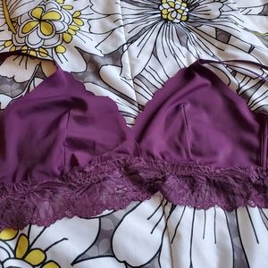 Purple lace scallop edge bralette